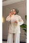6488 - Stylish Comfortable Russian Linen Cotton Soft Fabric Women's Top and Bottom Set - 5