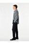 Pleated Textured Slim Fit Trousers with Pockets - 2