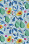 Light Blue Avocado and Leaf Pattern 70X150 Beach Towel - Digital Printed Bath Towel - 2