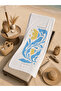 Blue Yellow Modern Abstract Floral Pattern 70X150 Beach Towel - Digital Printed Fade-Resistant Bath Towel - 5