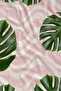 Pink Tropical Palm Leaf Patterned 70X150 Beach Towel - Digital Printed Bath Towel - 2