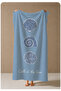 Blue Seashell Illustration Patterned 70X150 Beach Towel - Cotton Bath Towel - 4