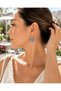 Women's Pink Blue White Colorful Twisted Hoop Earrings with Gold Detail Stylish Bijouterie Earrings - 2