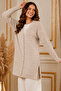 Patterned Mercerized Cardigan N3352 Stone Color - 2