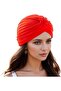 Headscarf set 2pc red retro polyester pleated. - 3