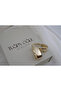 Kp698 Thick Bombed Gold Hoop Earrings (Length 34 mm) - 3