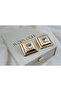 Kp671 Square Zircon Stone Gold Earrings (30 mm)