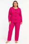 Plus Size Camisole Seasonal Dark Pink Pajama Set
