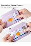 RFID zipper minimalist wallet burgundy card holder. - 4
