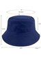 Cotton bucket hat royal blue UPF50+ windproof strap foldable. - 2