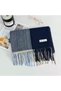 Women's plaid scarf 70x200cm thick tassel faux cashmere. - 5