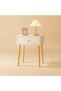 Modern White Bedside Table with Wooden Legs, 40 x 30 x 55 cm, Stylish Nightstand with Spacious Drawer, Compact Bedroom Storage Cabinet, Elegant Side Table for Bedroom, Living Room, Office - 2