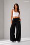 Women's Washed Natural Linen High Waist Oversize Cut Trousers 100% Linen - 7
