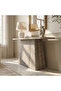 Modern Console Table with Faux Marble Top and Metal Design – Light Gray - 4