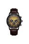 Men's Stainless Steel Watch, Brown Leather Band | Trn-D43b