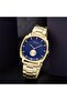 Men's Gold Stainless Steel Watch, Blue Dial | Tr45gdb - 6