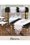 Helena model cream 5-piece linen lace tablecloth runner set for living room - 2