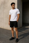 Men's Linen Black Shorts & Black-White Basic Cotton 2-Piece T-Shirt Set – Premium Comfortable Fit 3-Piece Summer Set - 4