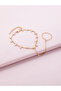 Embellished Beaded Linked Ring Bracelet - 2
