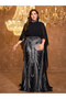 Plus Size Black Sequin A-Line Maxi Dress