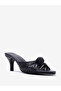 Black Knotted Strap Mules - 2