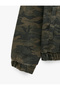 Cotton Camouflage Patterned Comfortable Fit Hooded Zippered Denim Jacket - 7