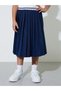 Teen Girls Pleated Skirt with Striped Elastic Waistband