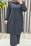 Women's Clothing Plus Size Elastic Sleeves Solid Color Sports Tunic - 5