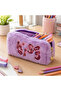 Plush Pen Holder and Makeup Bag Zippered Multi-Purpose Organizer Bag Lilac - 3