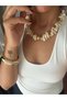 In Beige and Gold Colors, Elastic, Fits Any Wrist, Amazing Bone Bracelet and Stunning Necklace Set of 2.