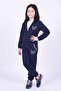 Girl's Butterfly Printed Stand Collar Double Pocket Zippered Tracksuit Set - 3