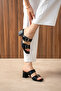 Ba04610 Women's Black Two Classic Buckle Daily 6 cm Heeled Slippers - 3
