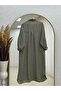 Pakize Shirt Collar Slit Long Tunic-Ek1006 Green - 7