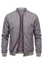 Double-Sided Men's Seasonal Coat with Plaid Pattern Design in Gray - 4