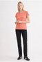 3-Pack Organic Cotton Women's Short Sleeve Crew Neck T-Shirt (Pink - Yellow - Salmon) - 4