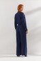 Buckle Detailed Long Sleeve Double Suit Set Navy Blue - 3