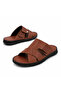 Genuine Leather Men's Tan Slippers (Cb566) - 6