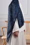 Ethnic Floral Patterned Soft Shawl Midnight Blue - 4