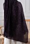 Ethnic Floral Patterned Soft Shawl Dark Plum - 6