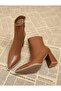Women's Zippered Pointed Toe Metal Detailed Heeled Boots - 3