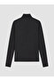 Ozmarka New Season Black Stand Collar Women's Zippered Sweatshirt with Finger Loop - 6