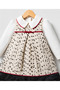 Tweed Baby Girl Dress with Baby Collar and Buckle Gift - 3
