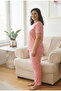 Women's Oversized Printed Long Sleeve 100% Cotton Crew Neck Pajama Set - 3