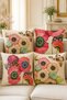 Butterfly and Floral Pattern Decorative Throw Pillow Cover Set Colorful Modern Living Room Decor, Set of 4 (Double Sided)