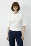 Women's Drawstring Waist Crew Neck T-Shirt Ecru