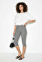 Women's Crew Neck Poplin Balloon White Blouse - 2