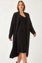 Women's Dress and Cardigan Double Black Set - 3