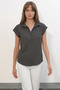 Women's Polo Collar Anthracite Blouse - 3