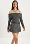 Women's Madonna Collar Knitwear Anthracite Sweater - 3