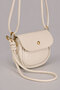 Cream Cover Micro Women's Shoulder and Crossbody Bag – Adjustable Drawstring Strap, Gold Metal Detail